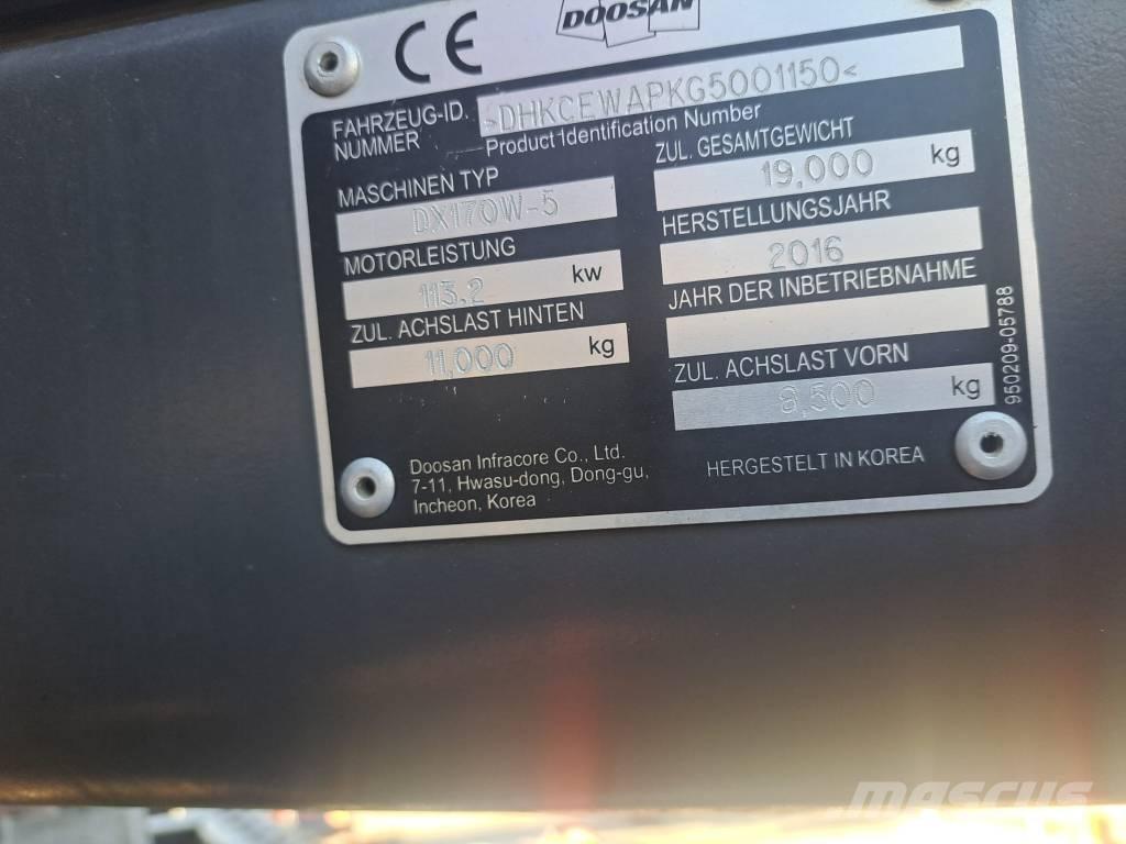 Doosan DX170W-5 Mobilbagger