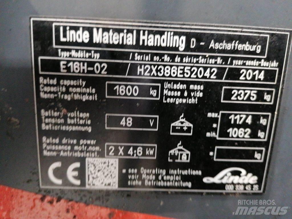 Linde E16H-02 Elektrostapler