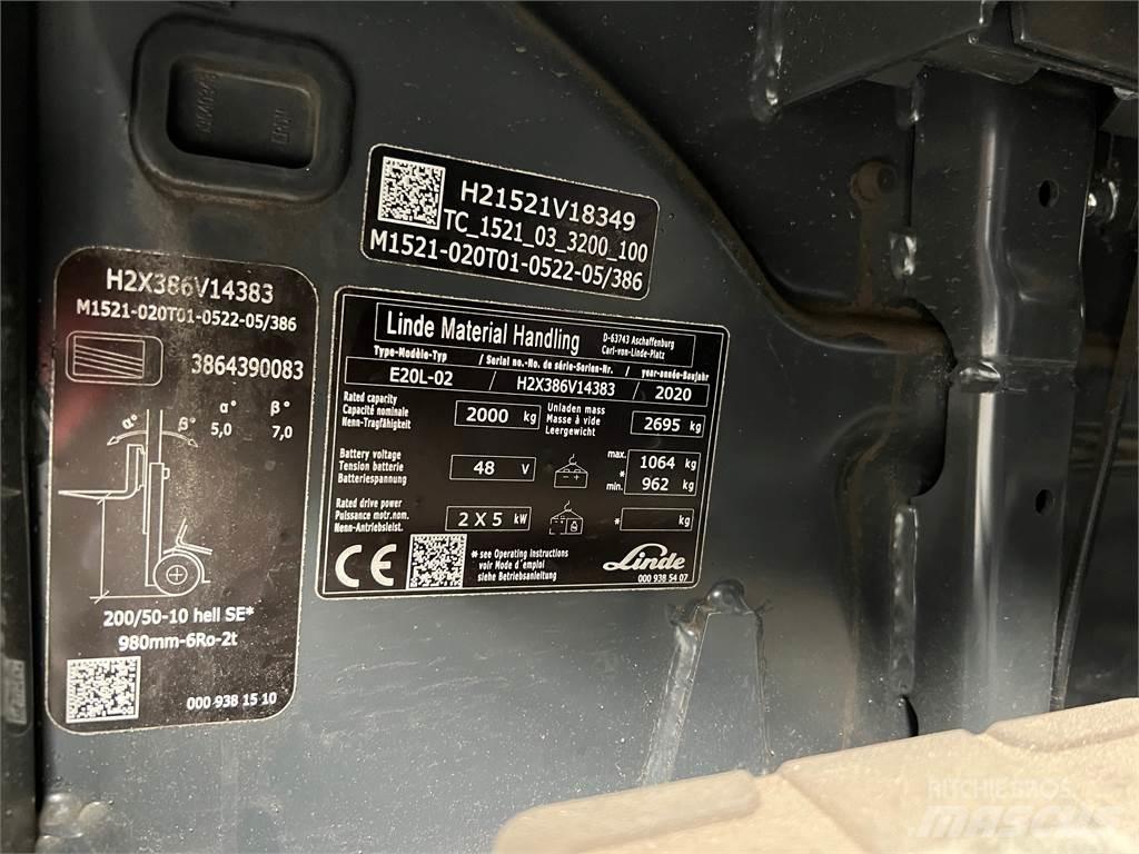 Linde E20L-02 Elektrostapler