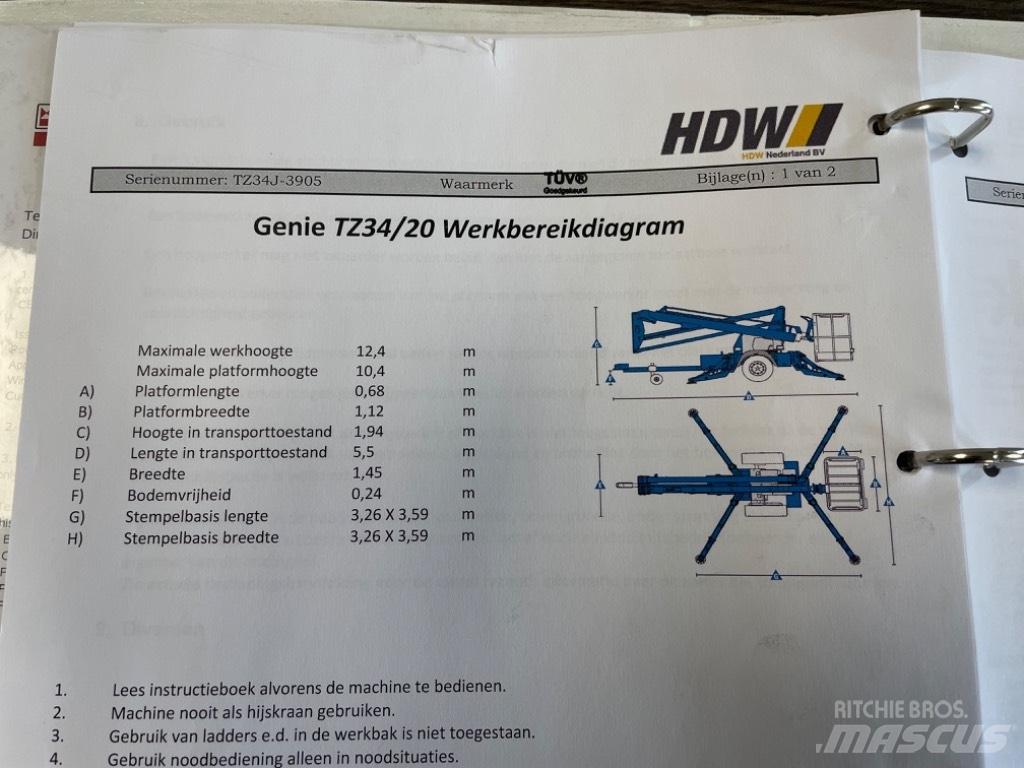 Genie TZ 34/20 Anhänger-Arbeitsbühnen