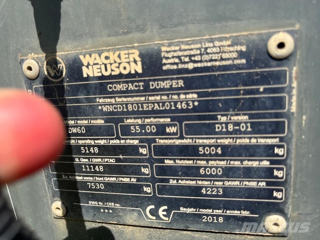 Wacker Neuson DW 60 Minidumper