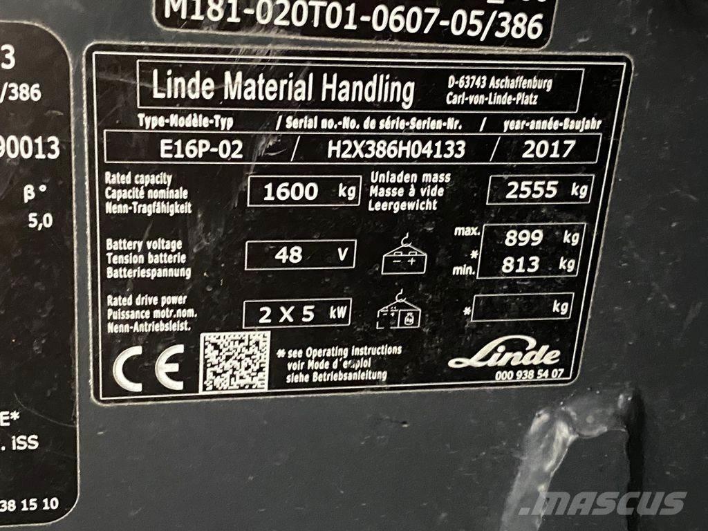 Linde E16P-02 Elektrostapler