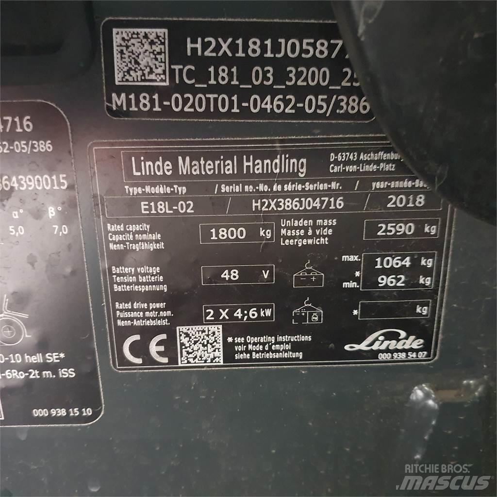 Linde E18L Elektrostapler
