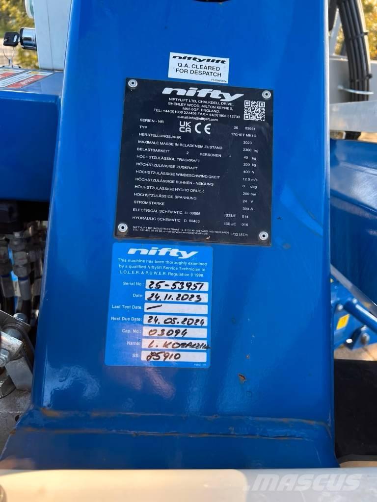 Niftylift 170 HET Anhänger-Arbeitsbühnen