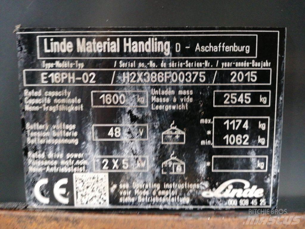 Linde E16PH-02 Elektrostapler