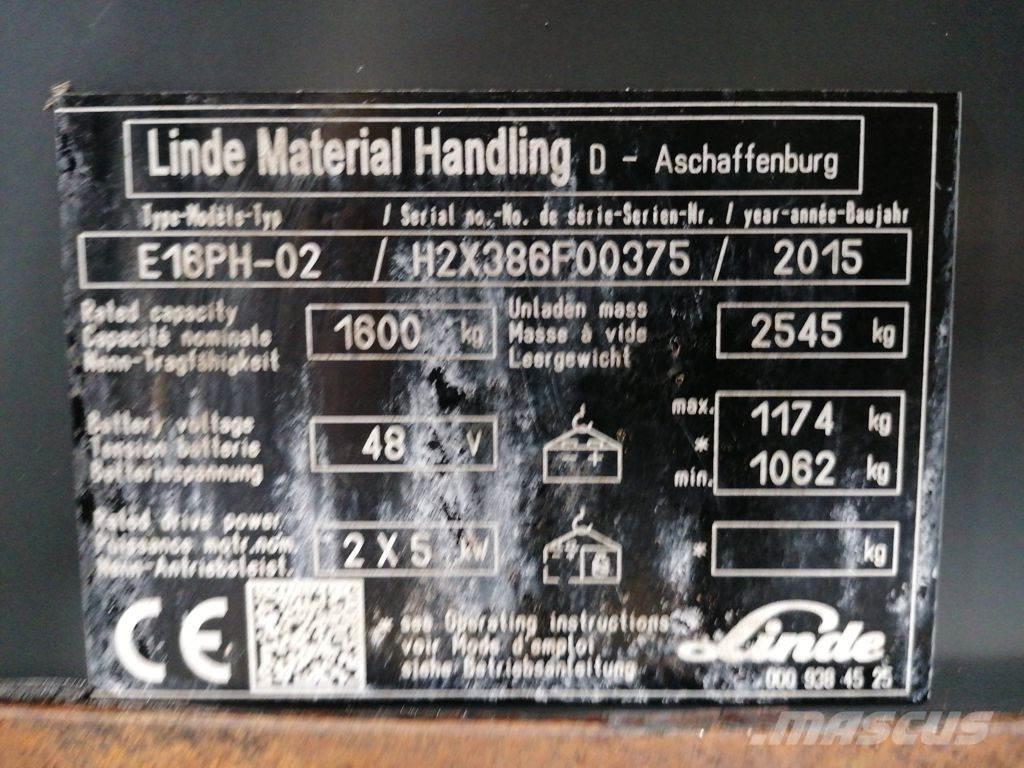 Linde E16PH-02 Elektrostapler