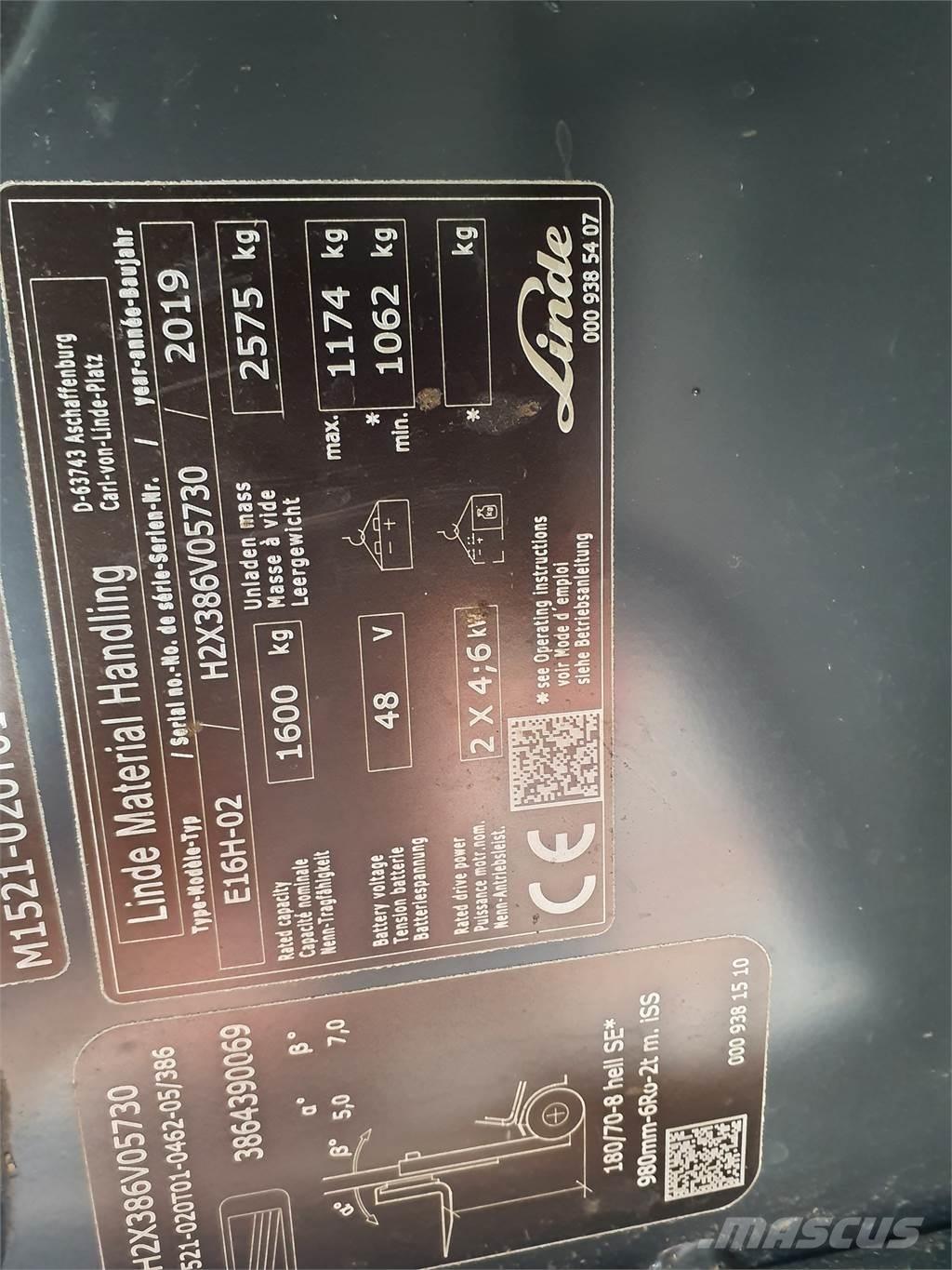 Linde E16 Elektrostapler