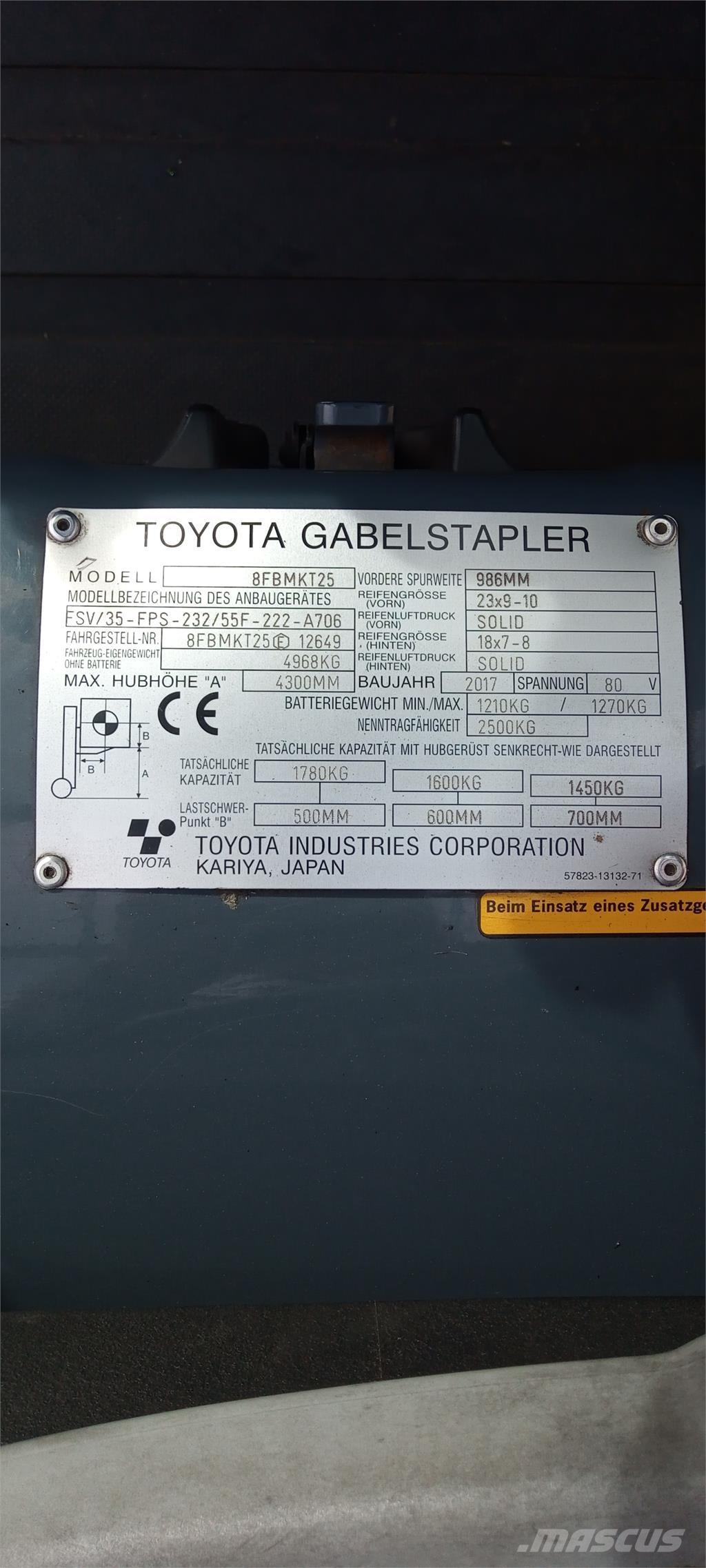 Toyota 8FBMKT25 Elektrostapler