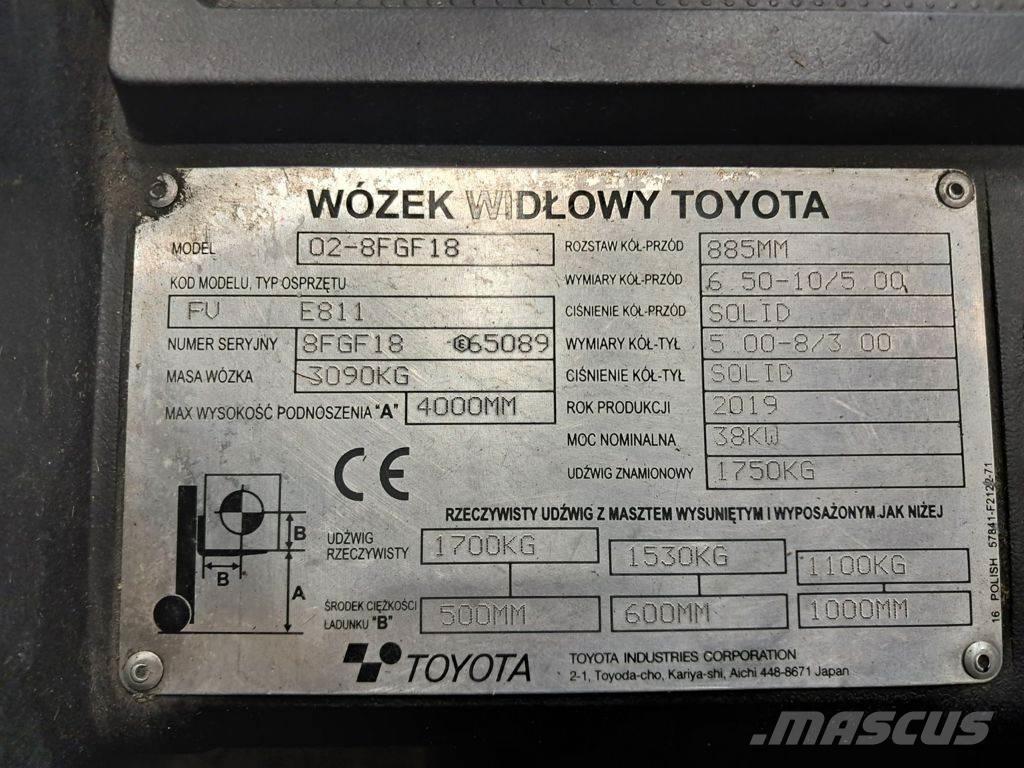 Toyota 02-8FGF18 Gasstapler