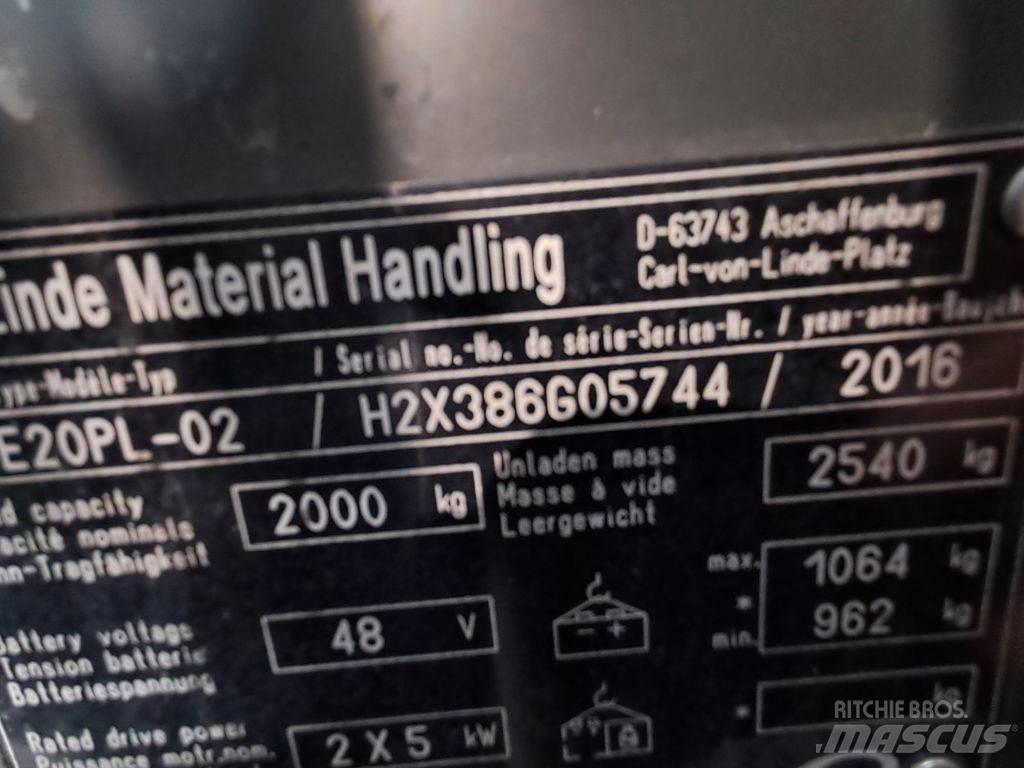 Linde E20PL-02 Elektrostapler