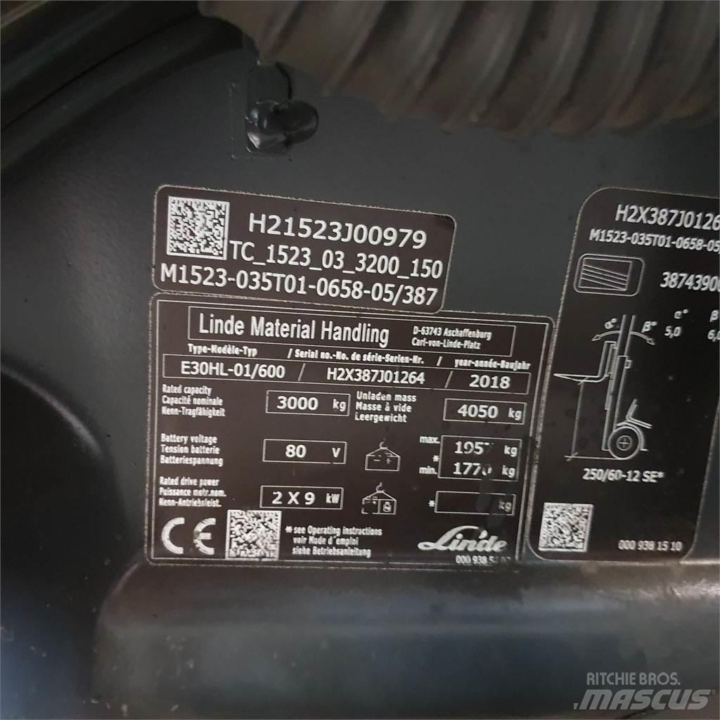 Linde E30/600HL Elektrostapler