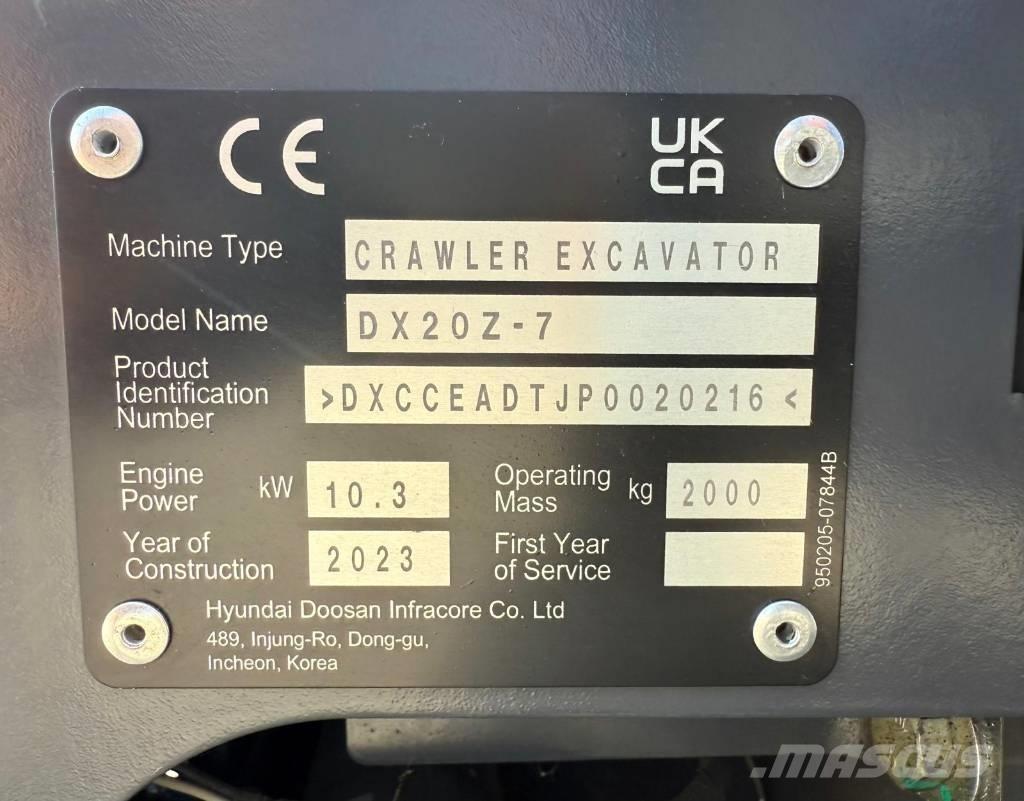 Doosan DX 20 Z-7 Minibagger < 7t