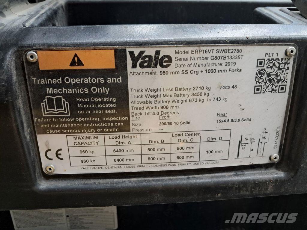 Yale ERP16VT Elektrostapler