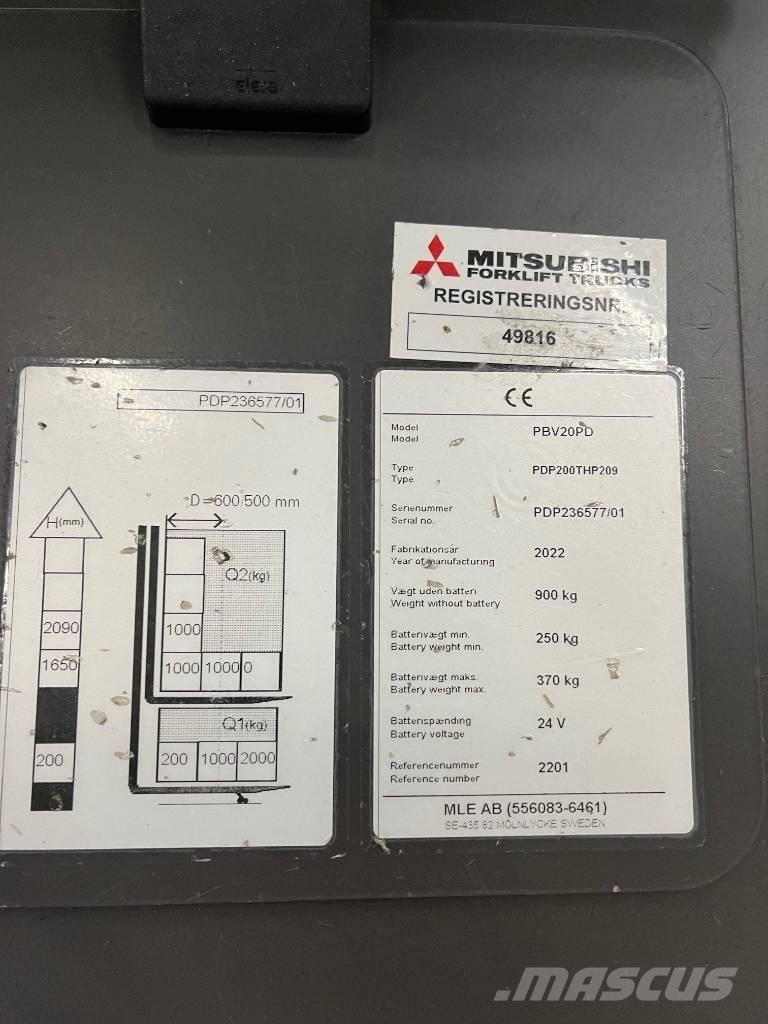 Mitsubishi PBV20PD Deichselstapler