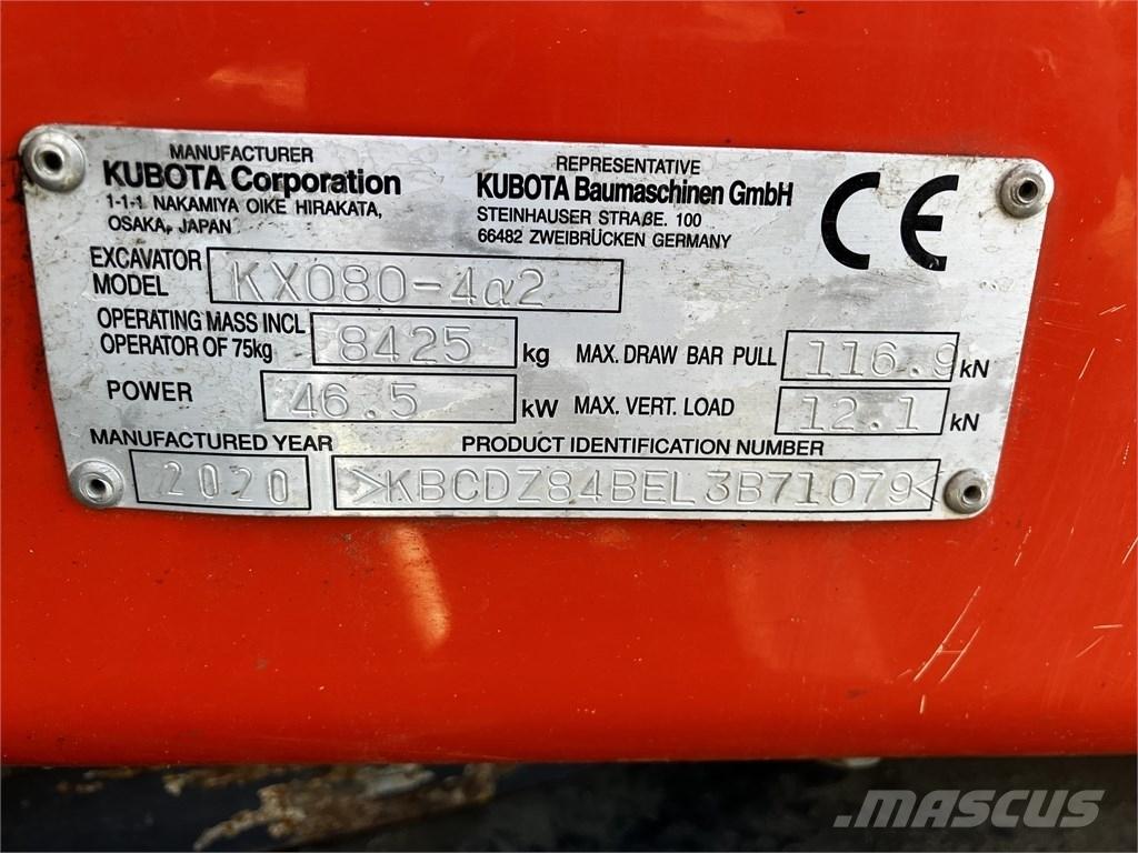 Kubota KX 080-4 A2 Midibagger  7t - 12t