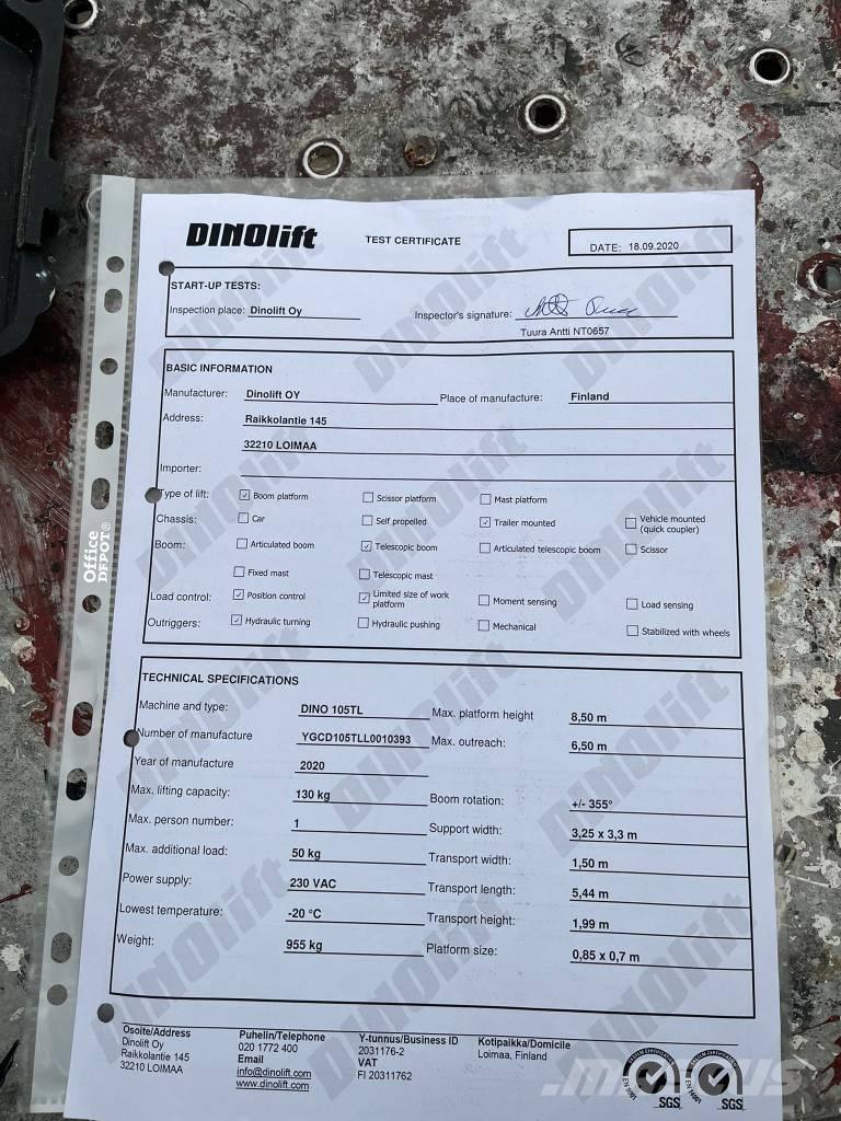 Dino 105TL Anhänger-Arbeitsbühnen