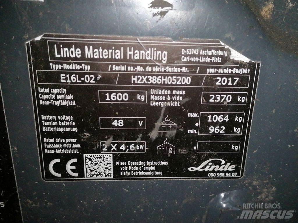 Linde E16L-02 Elektrostapler