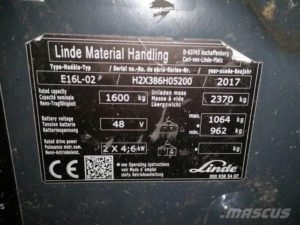 Linde E16L-02 Elektrostapler