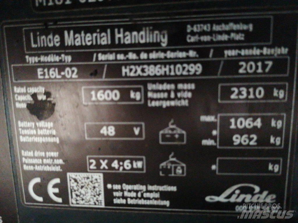 Linde E16L-02 Elektrostapler