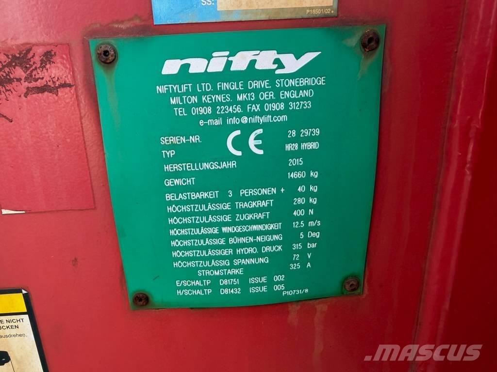 Niftylift HR 28 Gelenkteleskoparbeitsbühnen