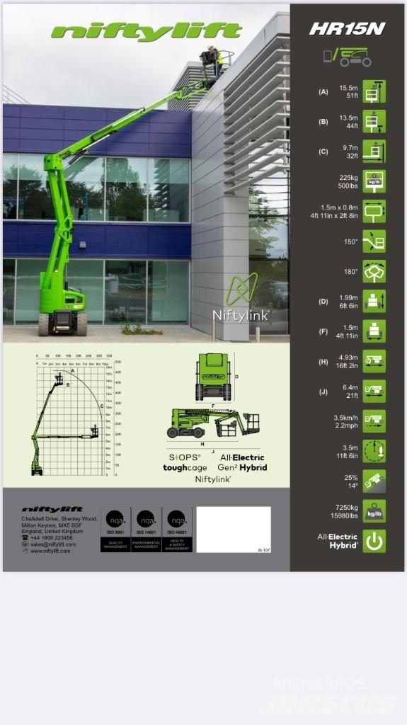Niftylift HR 15NE Gelenkteleskoparbeitsbühnen