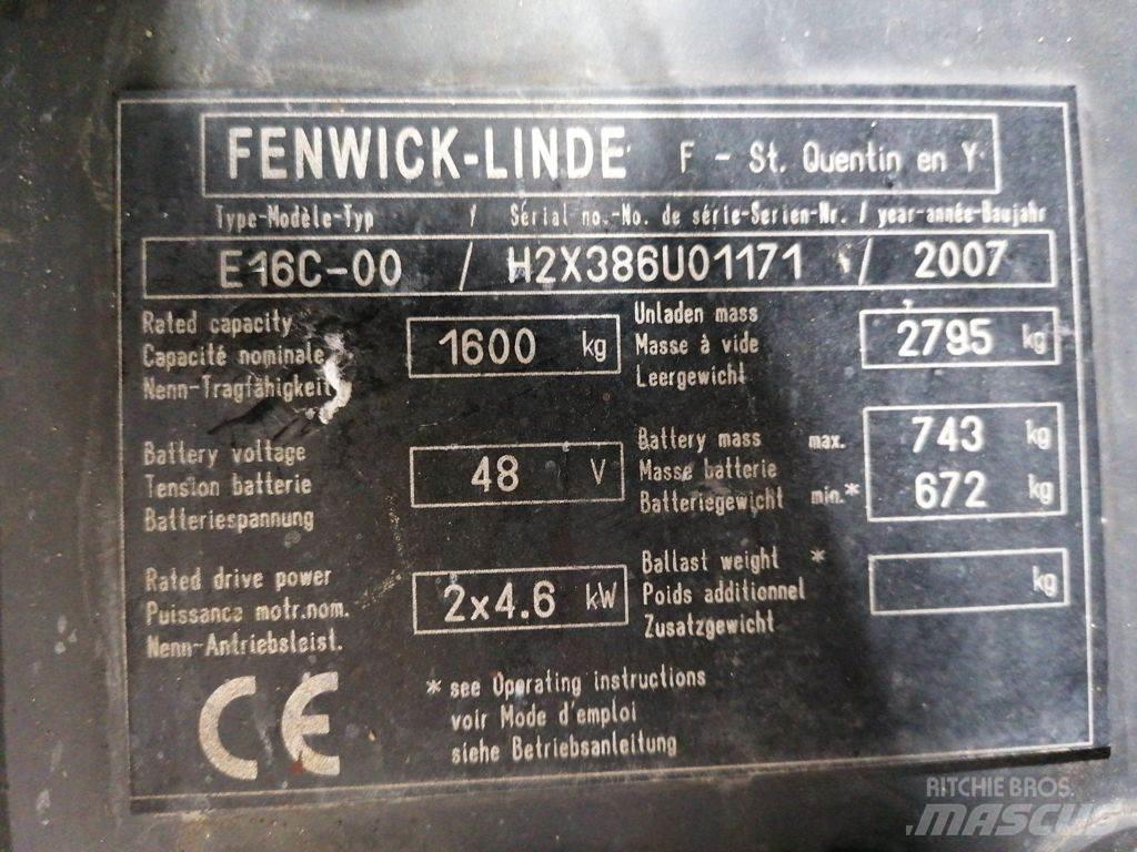 Linde E16C-00 Elektrostapler