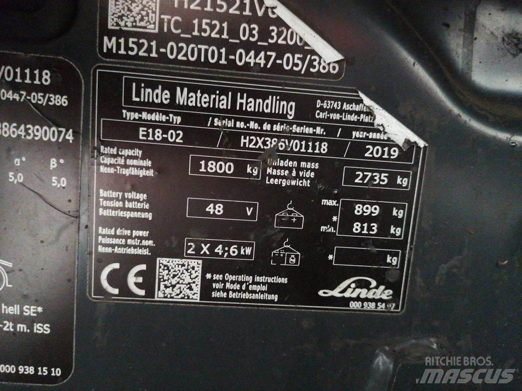 Linde E18-02 Elektrostapler