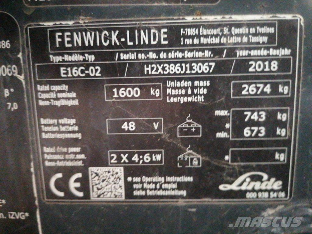 Linde E16C Elektrostapler