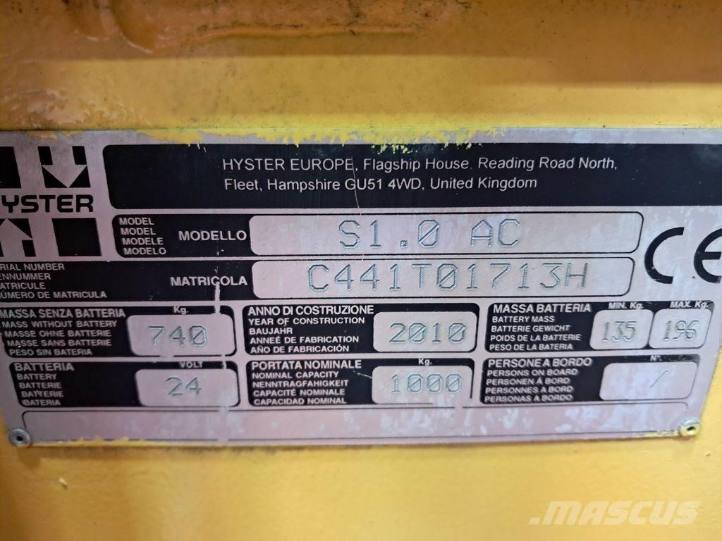 Hyster S1.0 AC Deichselstapler