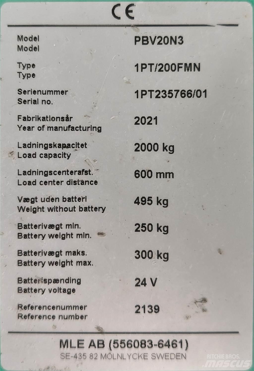Mitsubishi PBV20N3 Andere Gabelstapler