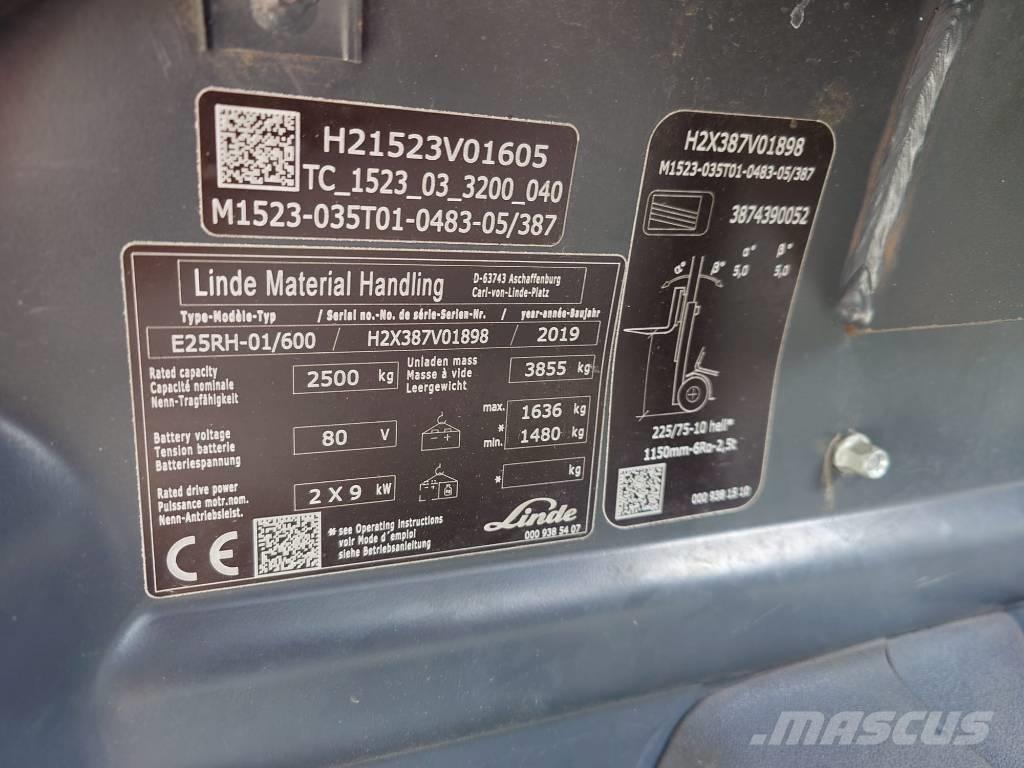 Linde E25/600RH/387 Elektrostapler