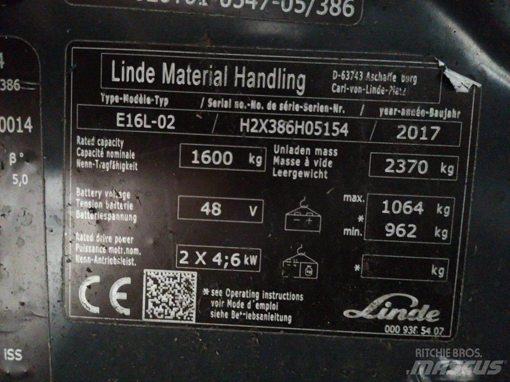 Linde E16L-02 Elektrostapler