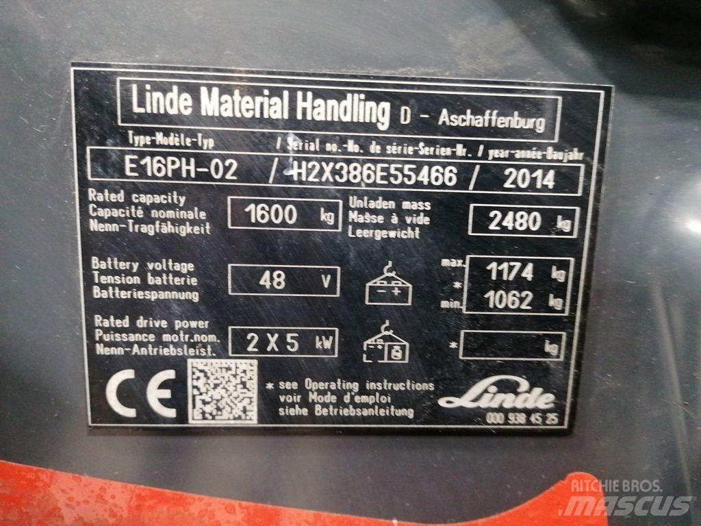 Linde E16PH-02 Elektrostapler