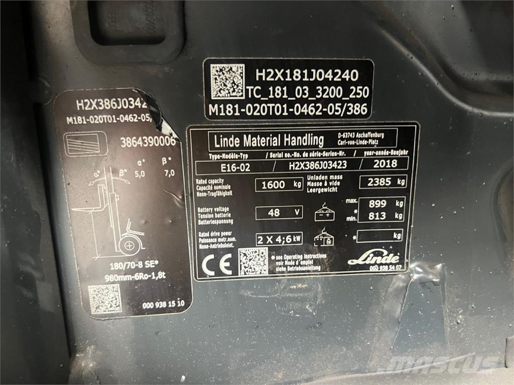 Linde E16 Elektrostapler