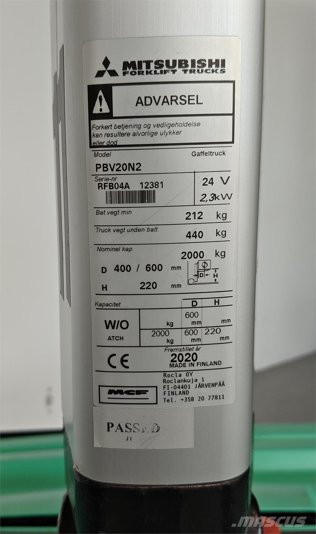 Mitsubishi PBV20N2 Elektro Plattformwagen