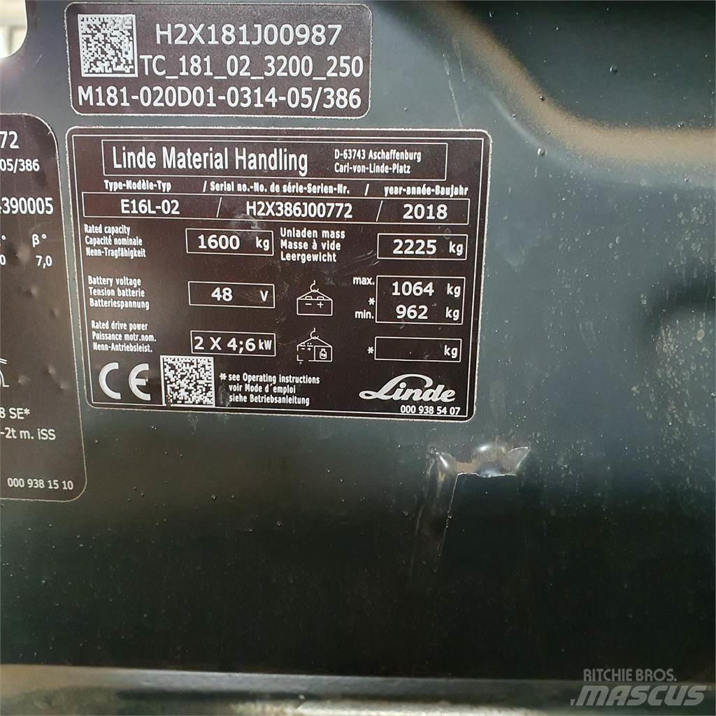 Linde E16L Elektrostapler