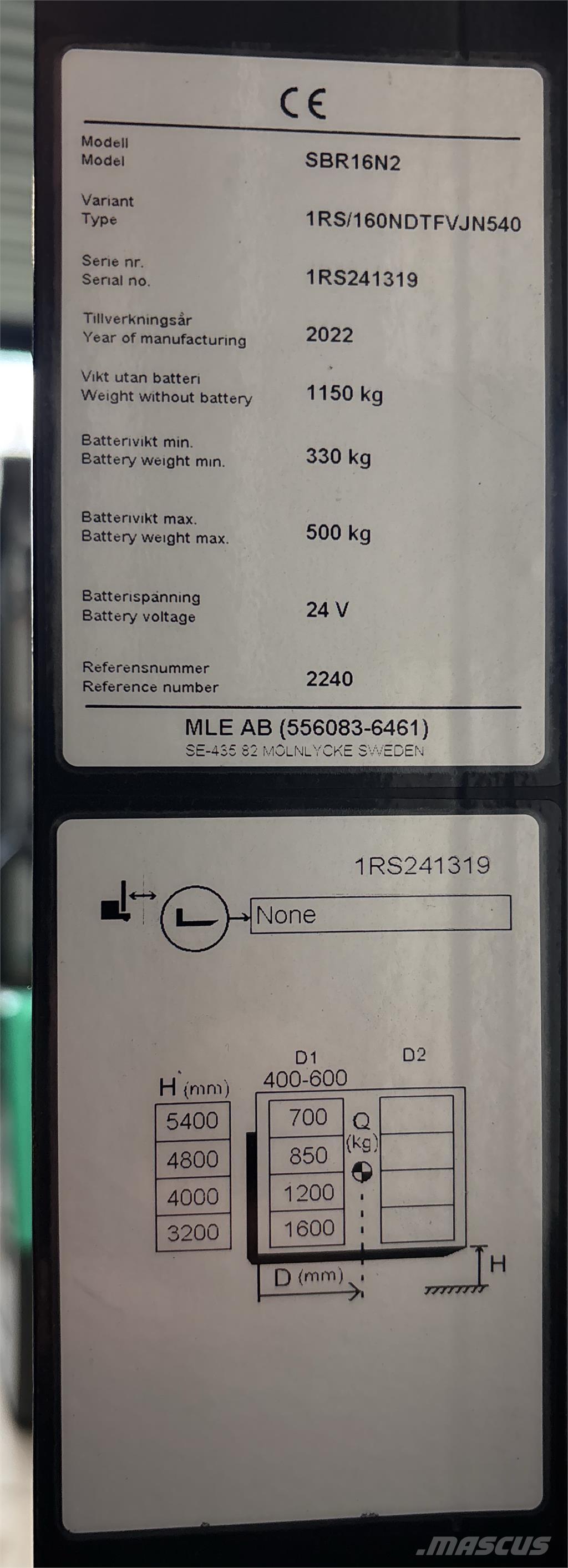 Mitsubishi SBR16N2 Selbstfahrstapler