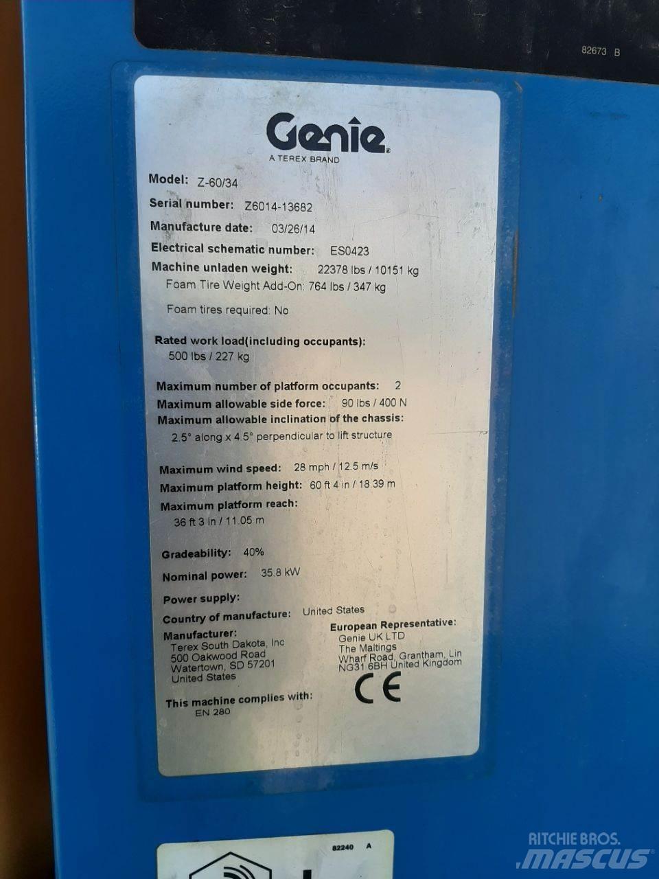 Genie Z60 Gelenkteleskoparbeitsbühnen