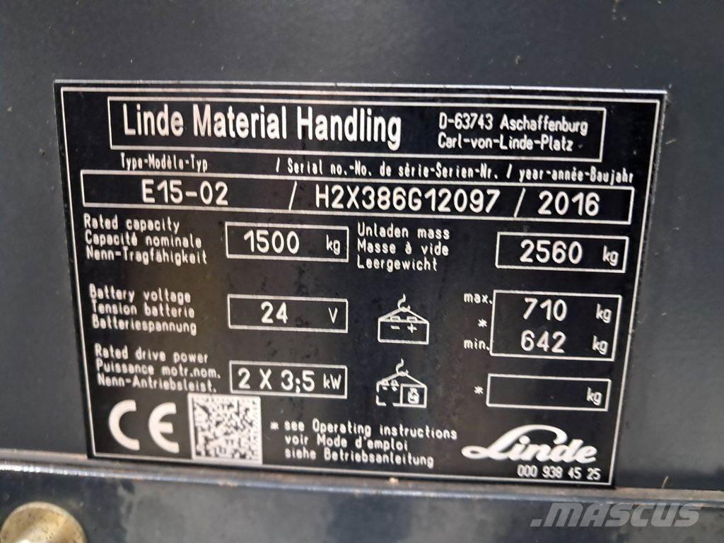 Linde E15-02 Elektrostapler