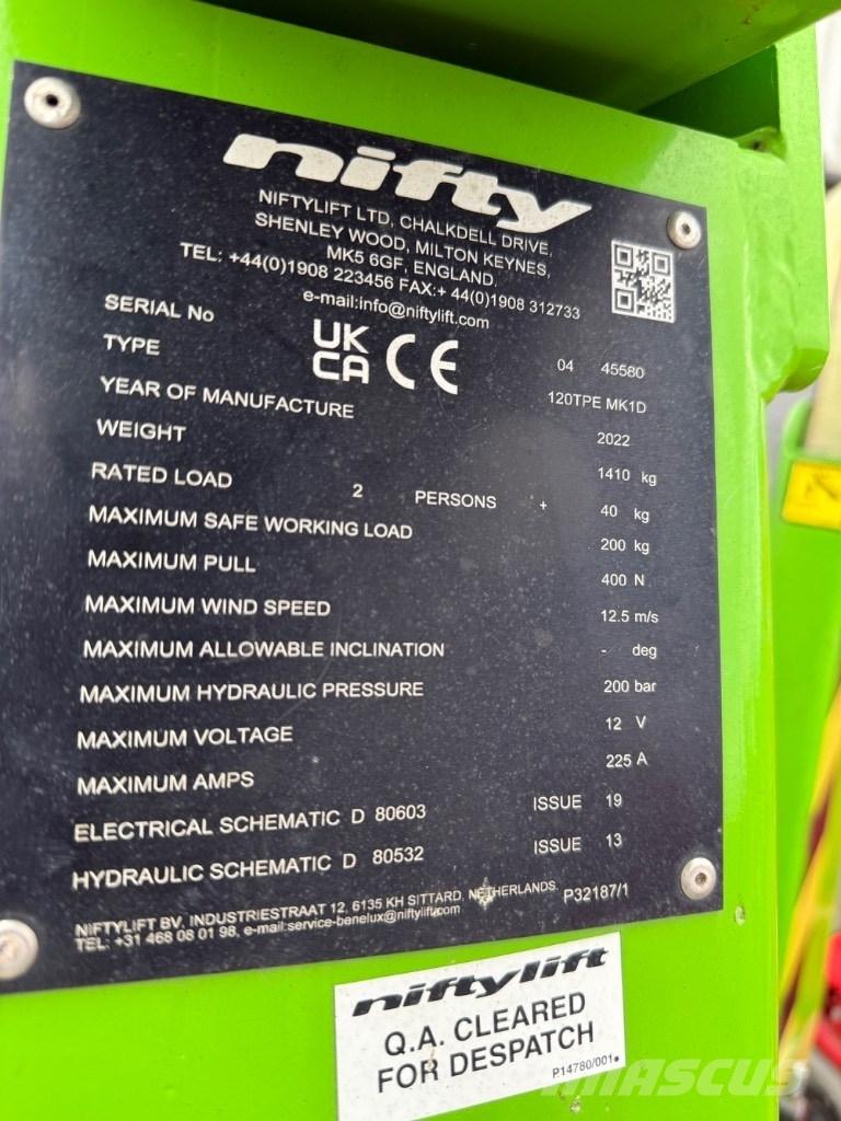 Niftylift 120TPE Anhänger-Arbeitsbühnen