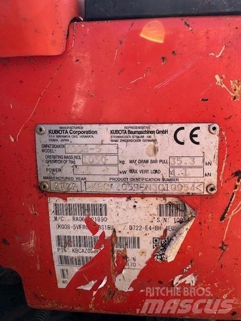 Kubota K 008-5 Minibagger < 7t