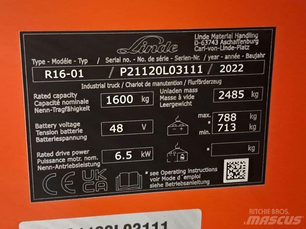 Linde R16-01 Schubmaststapler