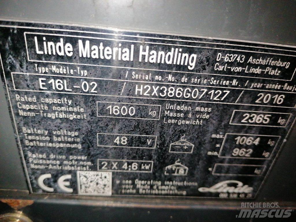 Linde E16L-02 Elektrostapler