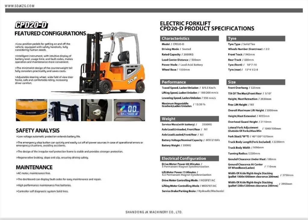  SDJK CPD 20 Electric Elektrostapler