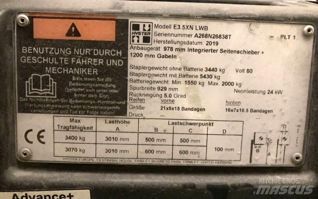 Hyster E 3.5 XN LWB Elektrostapler