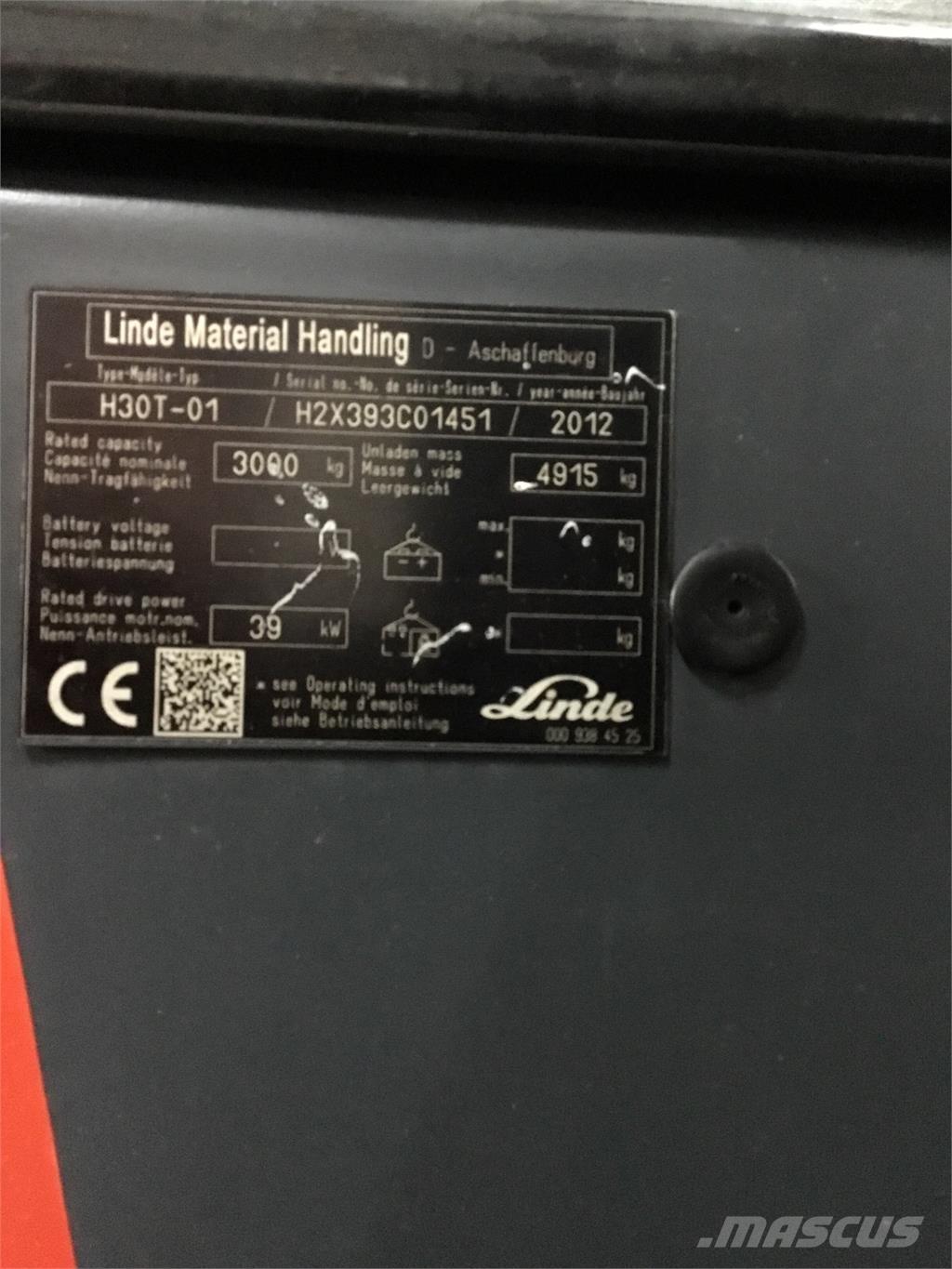 Linde H 30 T 01 Gasstapler