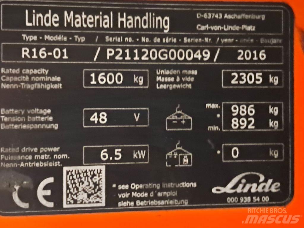 Linde R16-01 Schubmaststapler