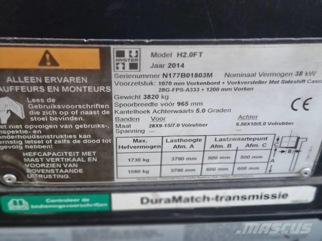 Hyster H 2.0 FT Gasstapler