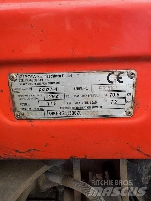 Kubota KX027-4 Minibagger < 7t