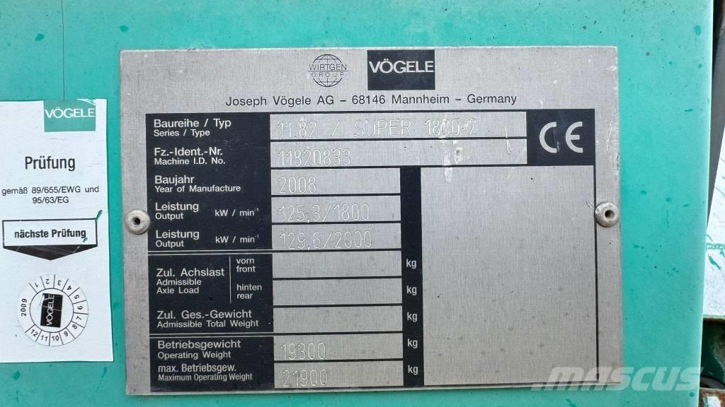 Vögele Super 1800-2 Strassenfertiger